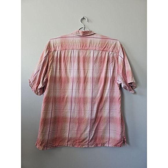 Tommy Bahama 100% Silk Plaid Checked Shirt Short Sleeve Men's Size XL - Picture 6 of 8